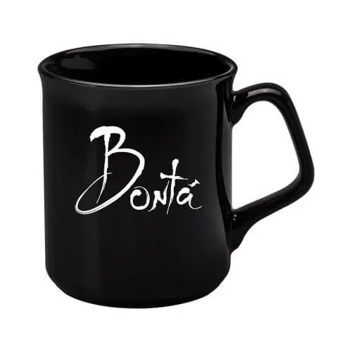 Custom-branded Sparta mug in black with printed logo or design