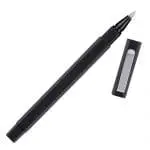 Custom-branded square ball pen in black with printed logo and removable cap