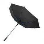 Branded Stark Contrast windproof auto open umbrella in black with coloured trim and printed logo