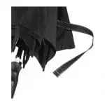 Printed Stark Contrast windproof auto open umbrella in black with coloured trim and printed logo