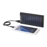 Customised black solar powerbank with printed logo