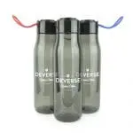 Branded Stephanie Sports Bottle 700ml with Dark Body and Coloured Wrist Strap