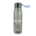 Branded Stephanie Sports Bottle 700ml with Dark Body and Blue Wrist Strap