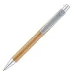 Custom-branded bamboo pen with recyclable trim and printed logo