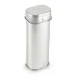 Branded tall mint tin in silver filled with mints for branded logo