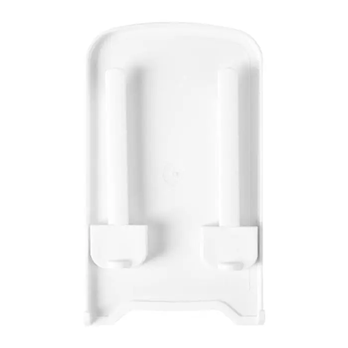 Branded The Dok Phone Stand in white with white trim and printed logo