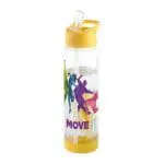 Printed Tutti-Frutti Tritan Infuser Sport Bottle 740ml in clear with yellow lid and base and printed logo