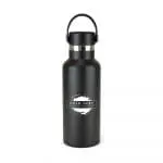 Promotional Varo insulated bottle 500ml in black with printed logo