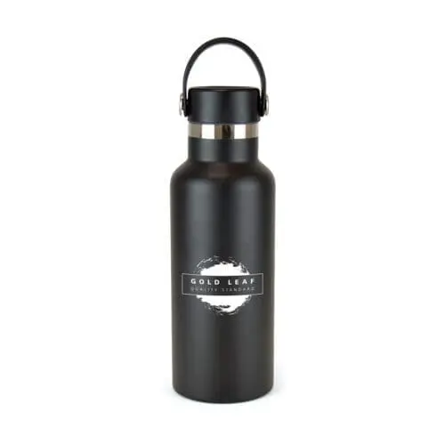 Promotional Varo insulated bottle 500ml in black with printed logo