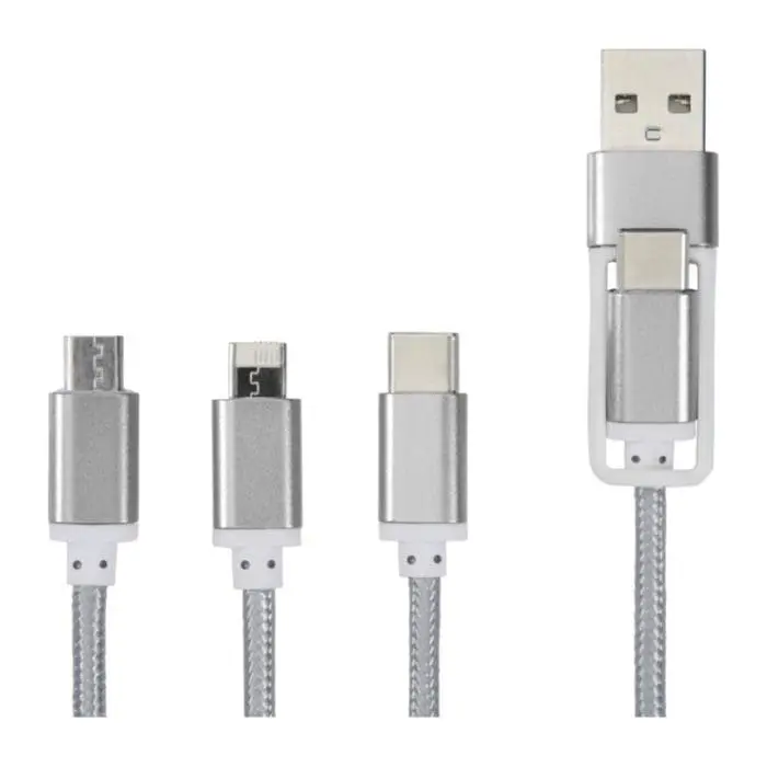 Branded Versatile 5-in-1 Charging Cable in various colours with printed logo