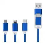 Promotional Versatile 5-in-1 Charging Cable in various colours with printed logo