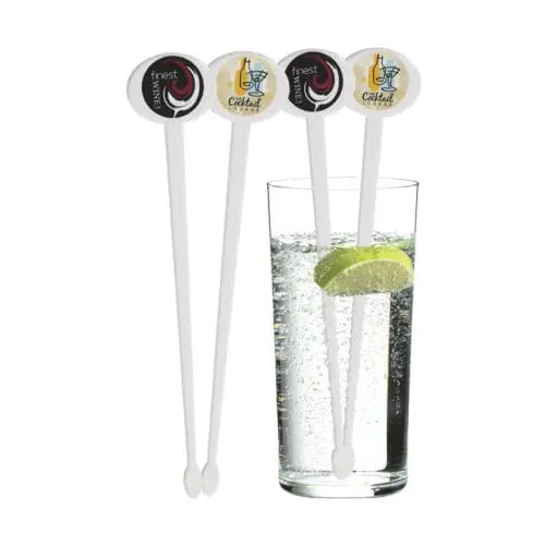 Branded White Plastic Drink Stirrers