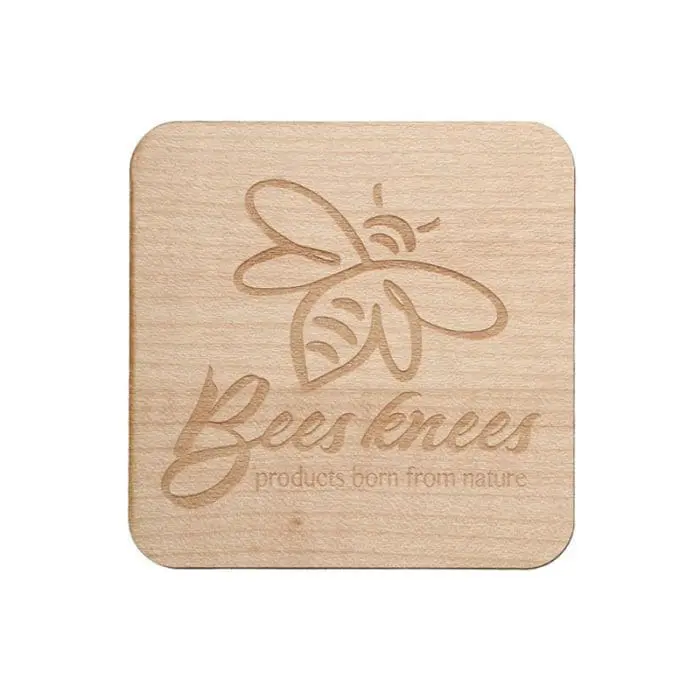 Branded Wood Coaster in Square Shape