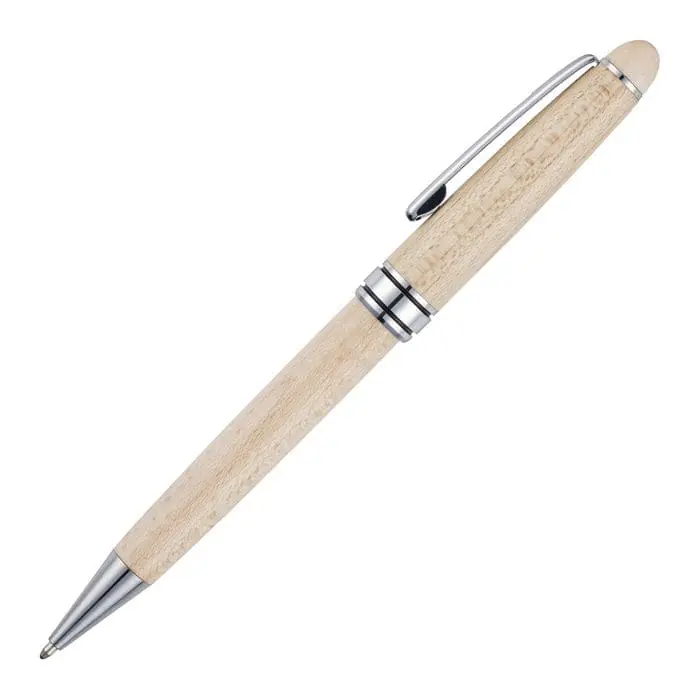 Branded wooden ball pen with printed logo