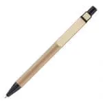 Branded woodchip pen with wooden clip and and printed logo