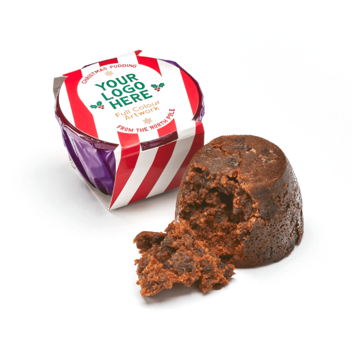 Printed Chocolate Christmas Pudding with printed logo or design