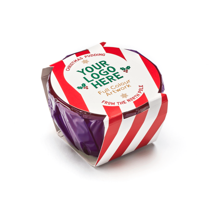 Promotional Chocolate Christmas Pudding with printed logo or design