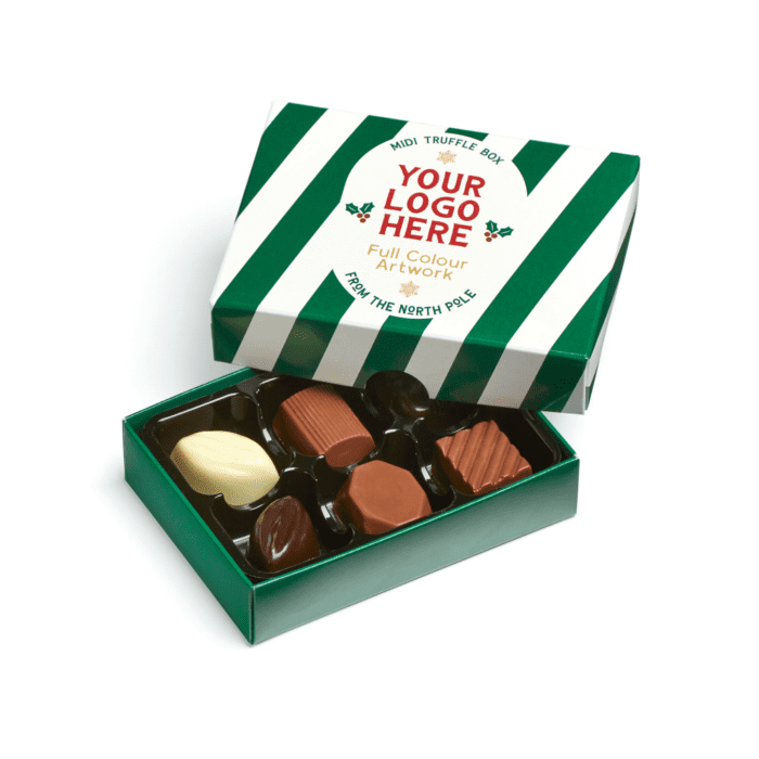 Printed Midi Truffle Box - Chocolate Truffles with printed logo or design