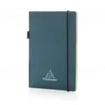 Promotional A5 Deluxe Kraft Hardcover Notebook in blue with printed logo