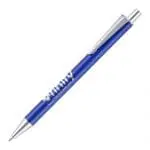 Branded Active Ballpen in blue and silver with printed logo