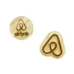 Promotional engraved bamboo badges with printed logo or design