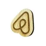 Promotional shaped bamboo badge with printed logo or design