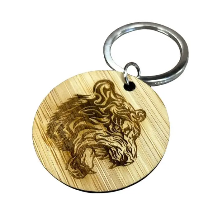 Printed Bamboo Keyring printed with logo or design