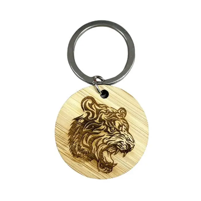 Promotional Bamboo Keyring printed with logo or design