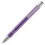 Personalised Beck Ballpen in purple with silver trim and printed logo