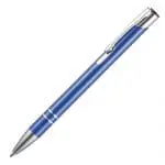 Personalised Beck Ballpen in blue with silver trim and printed logo