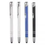 Promotional Beck Stylus Ballpen in lots of different colours and silver trim with printed logo