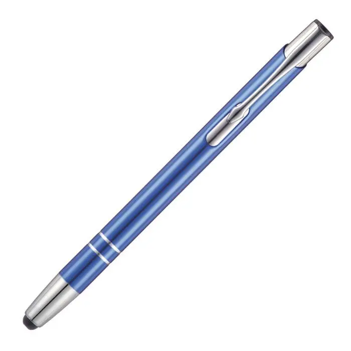 Branded Beck Stylus Ballpen in various colours with silver trim and printed logo