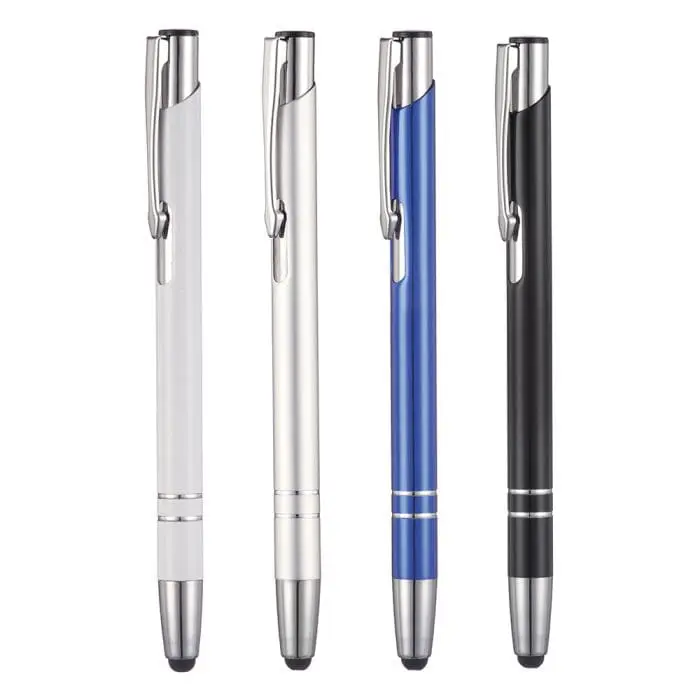 Promotional Beck Stylus Ballpen in lots of different colours and silver trim with printed logo