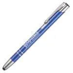 Printed Beck Stylus Ballpen in blue with silver trim and printed logo