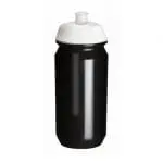 Promotional Biodegradable Sports Bottle 500ml with black body and white lid and printed logo