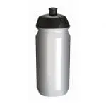 Promotional Biodegradable Sports Bottle 500ml in clear with black lid and printed logo