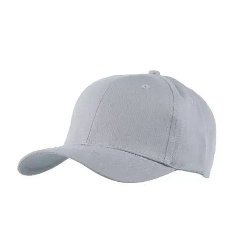 Branded Brushed Cotton 6 Panel Cap in grey with printed logo or design