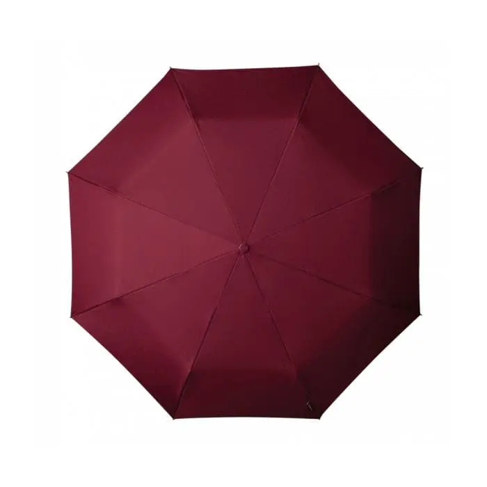 Printed Budget Supermini umbrella in burgundy with printed logo or design top view