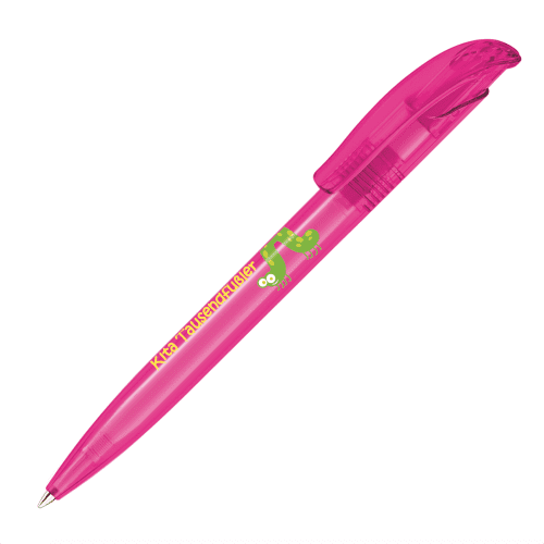 Printed Challenger Frosted Pen in pink with printed logo or design