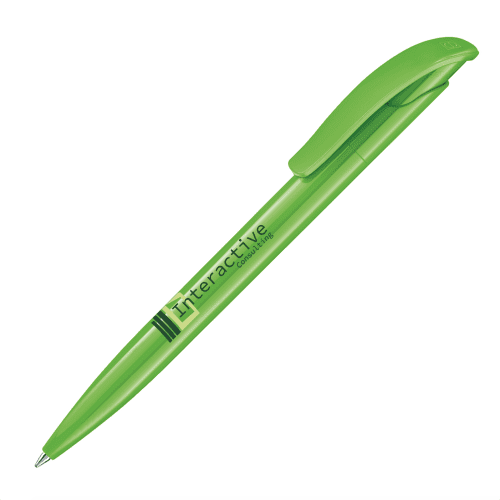 Printed Challenger Polished Pen in lime green with printed logo or design