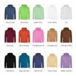 Personalised College Hoodie with printed logo or design in various colours