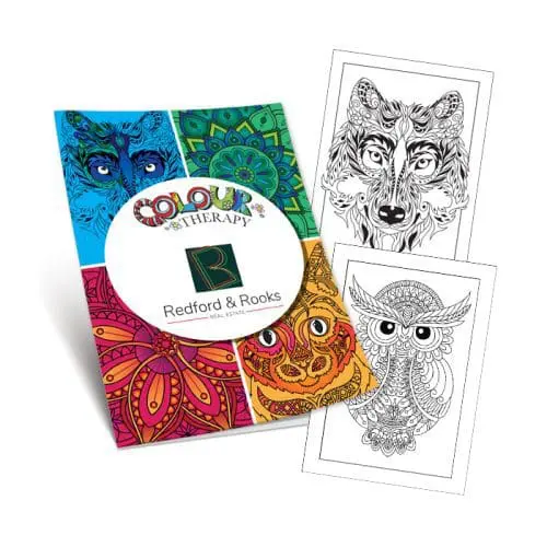 Promotional A4 Colouring Therapy Book printed with logo or design