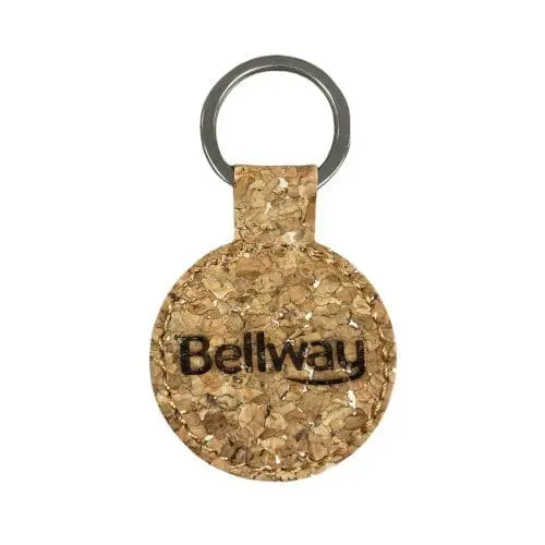 Promotional Cork Keyring printed with logo or design