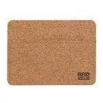 Branded Cork RFID Slim Wallet printed with logo or design supplied in brown card box