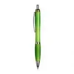 Promotional curvy pen with coloured barrel and printed logo with chrome details