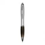 Promotional Curvy Pen with Satin Silver Barrel with printed logo