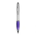 Branded Curvy Pen with Satin Silver Barrel with printed logo