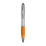 Promotional Curvy Pen with Satin Silver Barrel and printed logo