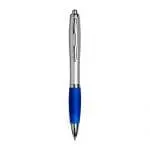 Promotional Curvy Pen with Satin Silver Barrel and printed logo