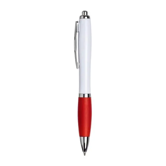 Branded Curvy Pen with White Barrel in various colours with printed logo